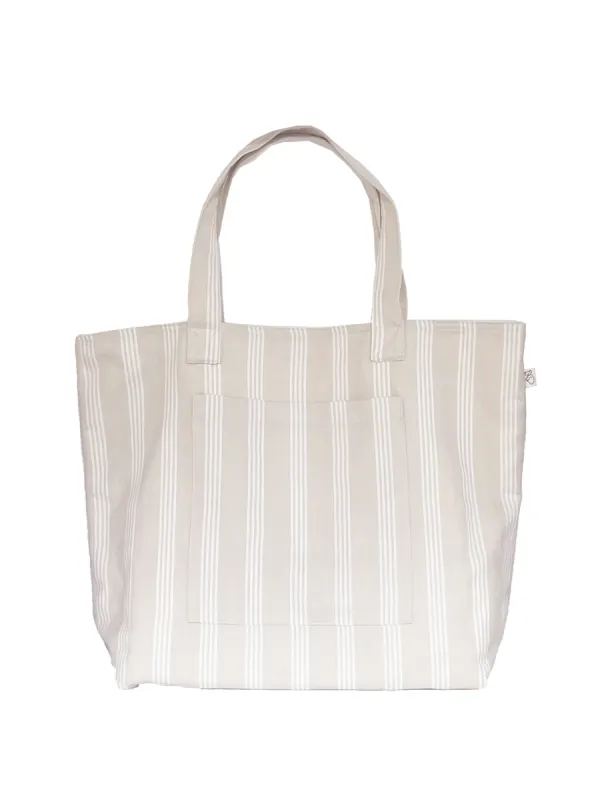 Koala Basics: Sand Ticking Stripe Everything Bag sold by Quilted Koala