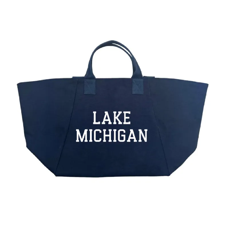Chelsea Bag Navy LOCATION: Lake Michigan or CUSTOMIZE YOUR FAVORITE LAKE! sold by Quilted Koala