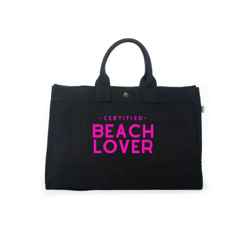 East West Bag: Black with Neon Pink Certified Beach LOVER sold by Quilted Koala