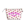 White Floral Makeup Bag Neon Pink Team Bride sold by Quilted Koala