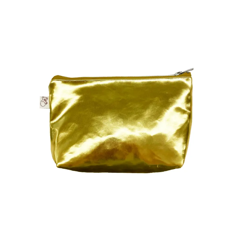 Gold Metallic Makeup Bag - BACK IN STOCK! sold by Quilted Koala