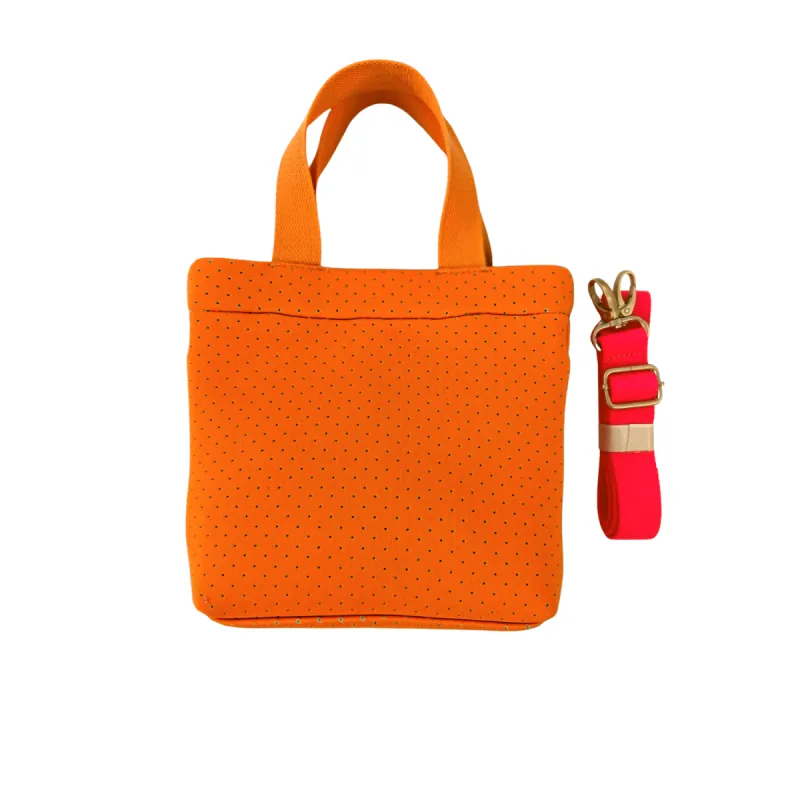 Koala Go! Midi Town Crossbody Bag: Orange Neoprene sold by Quilted Koala