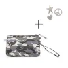 Grey Camo Mini Luxe Clutch sold by Quilted Koala