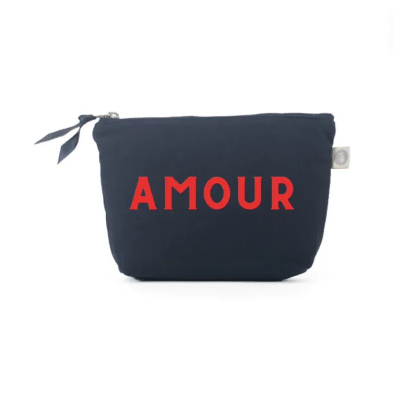 AMOUR Navy Makeup Bag - NEW! sold by Quilted Koala