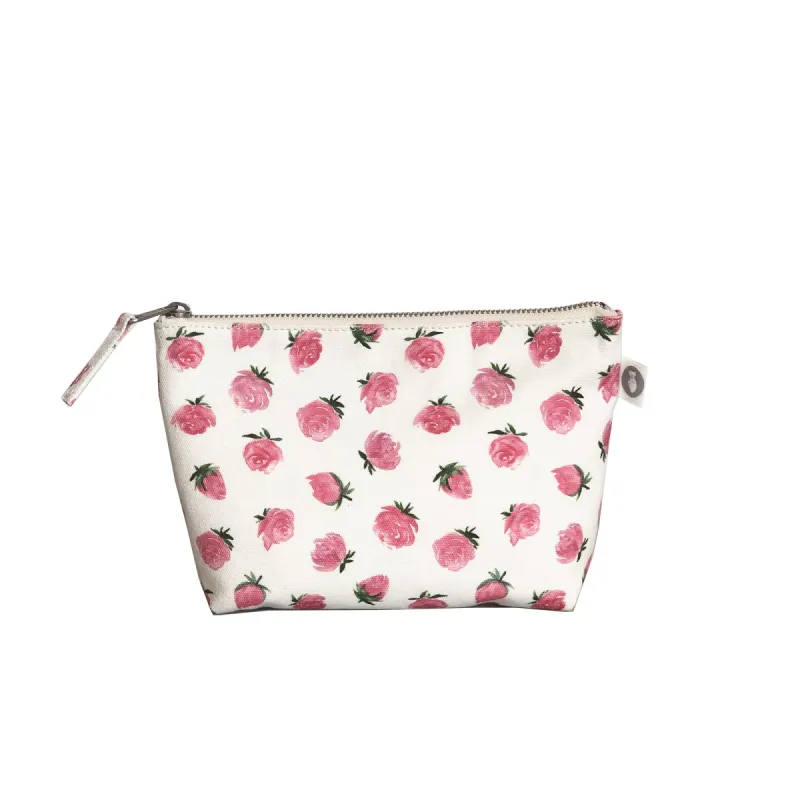 Makeup Bag: White Floral sold by Quilted Koala