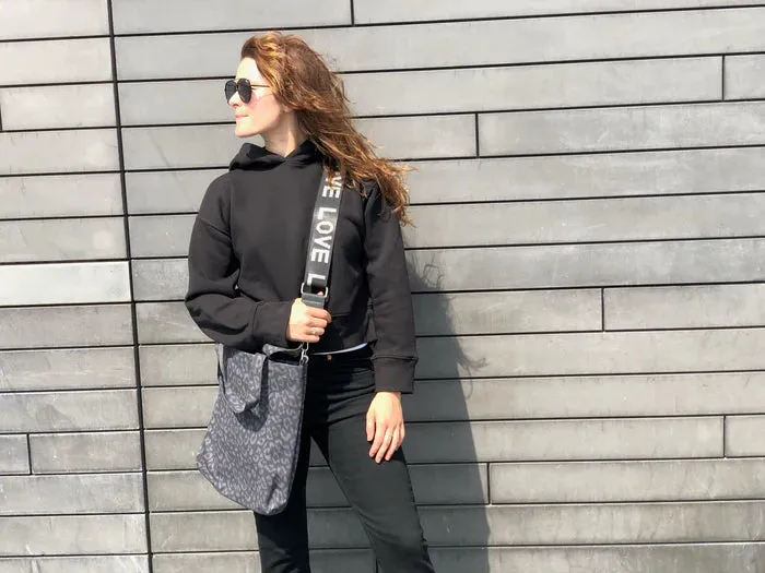 Black Leopard Town Bag sold by Quilted Koala product image thumbnail 2