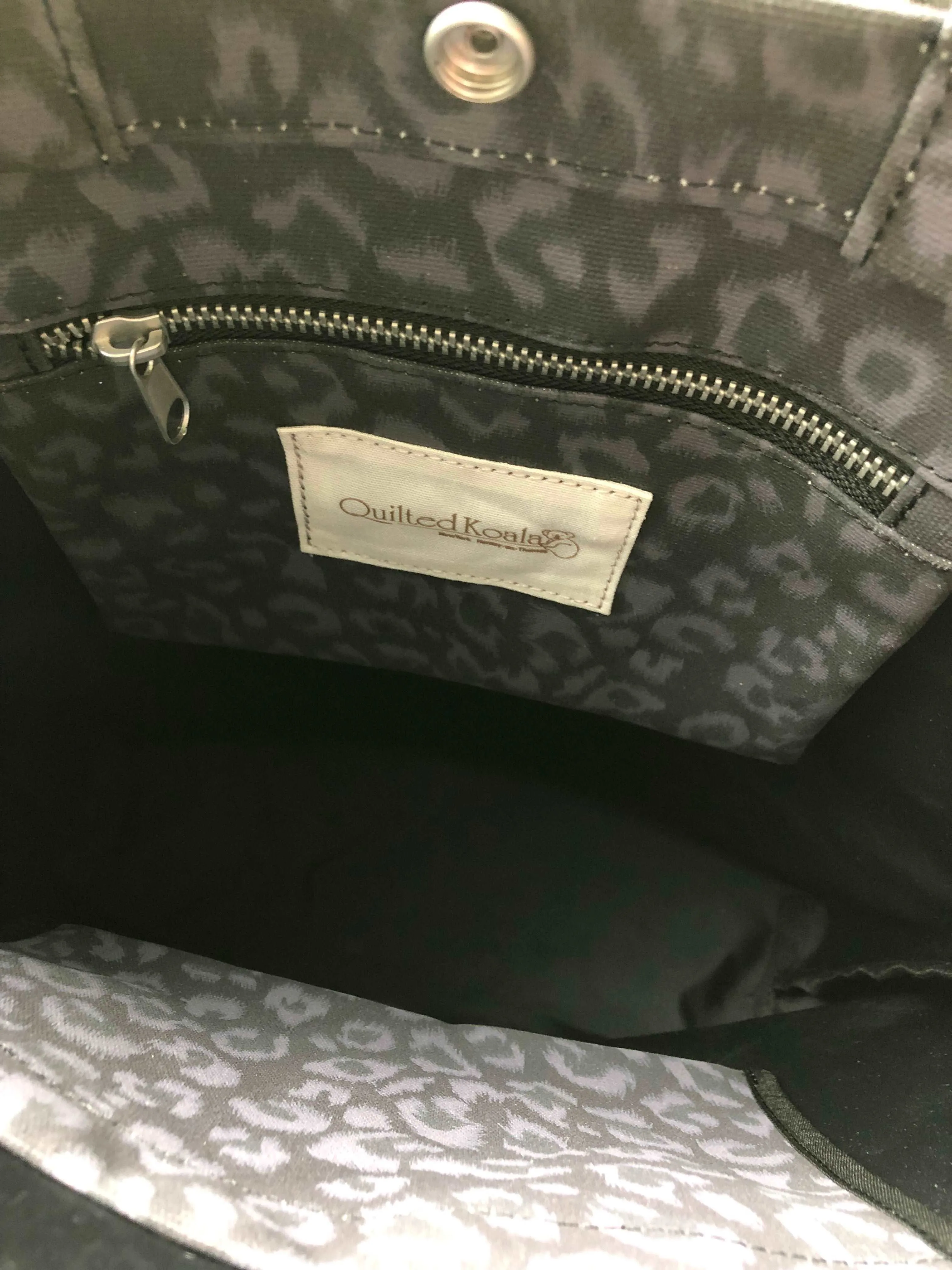 Black Leopard Town Bag sold by Quilted Koala product image thumbnail 3