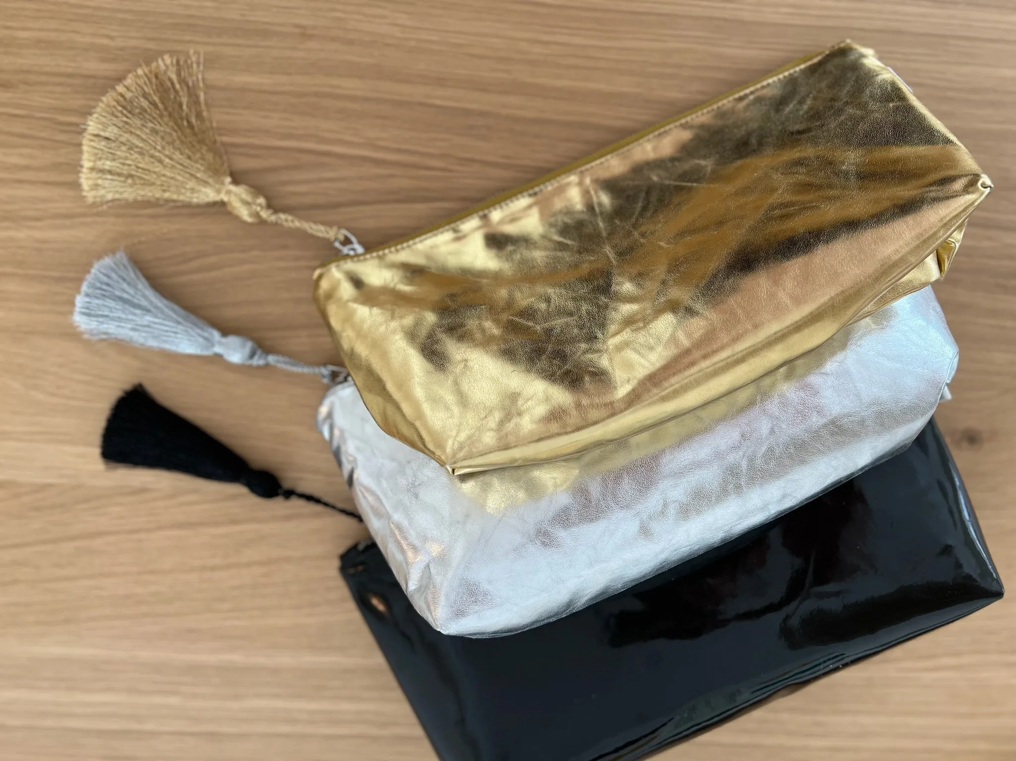 Black Metallic Hold Me Clutch sold by Quilted Koala product image thumbnail 4