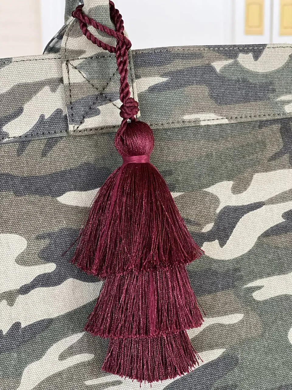 Green Camo East West Bag + FREE Bordeaux Tassel + FREE Gold Jewelry Pins sold by Quilted Koala product image thumbnail 2