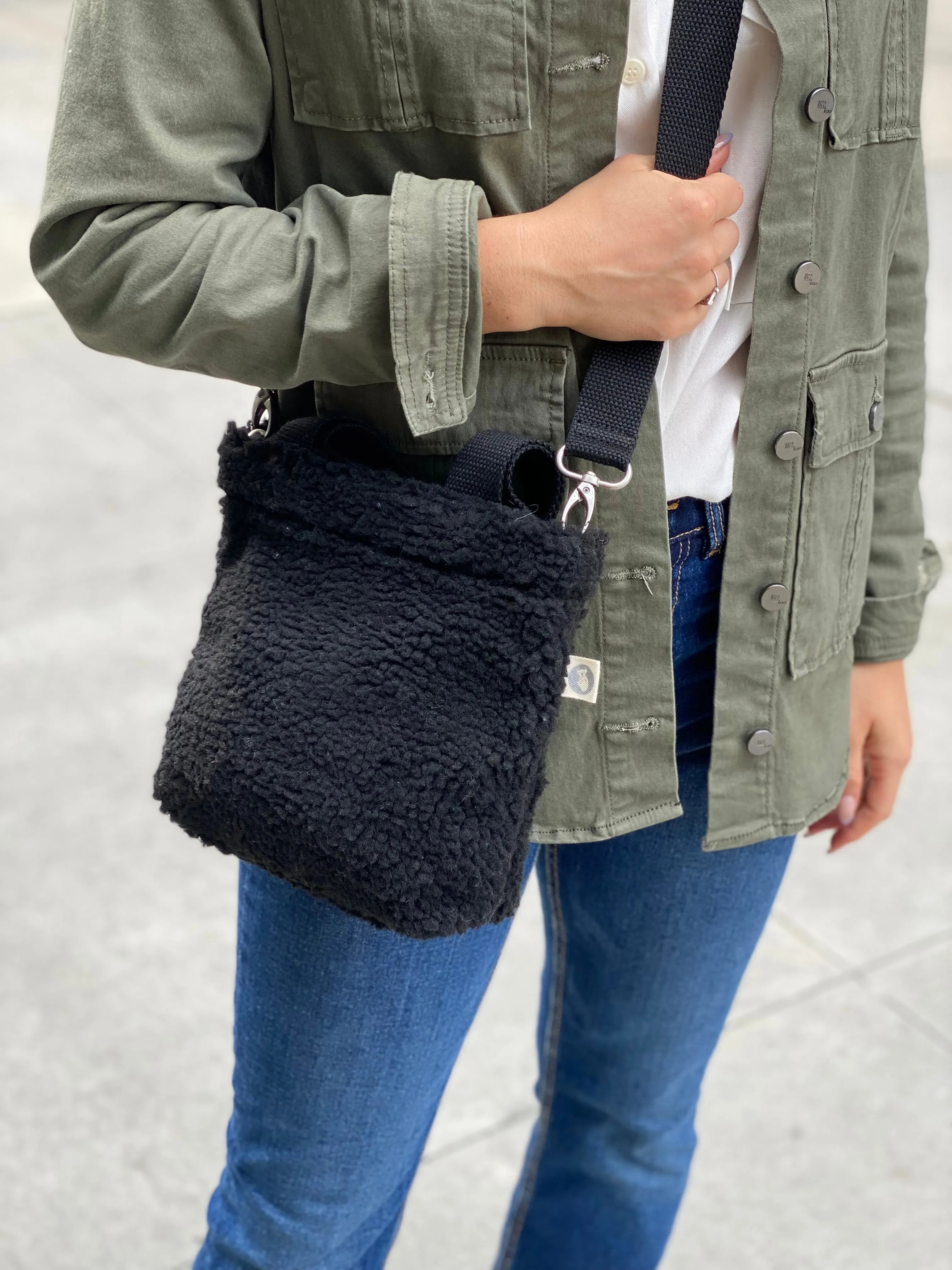 Midi Town Crossbody Bag: Black Sherpa sold by Quilted Koala product image thumbnail 2