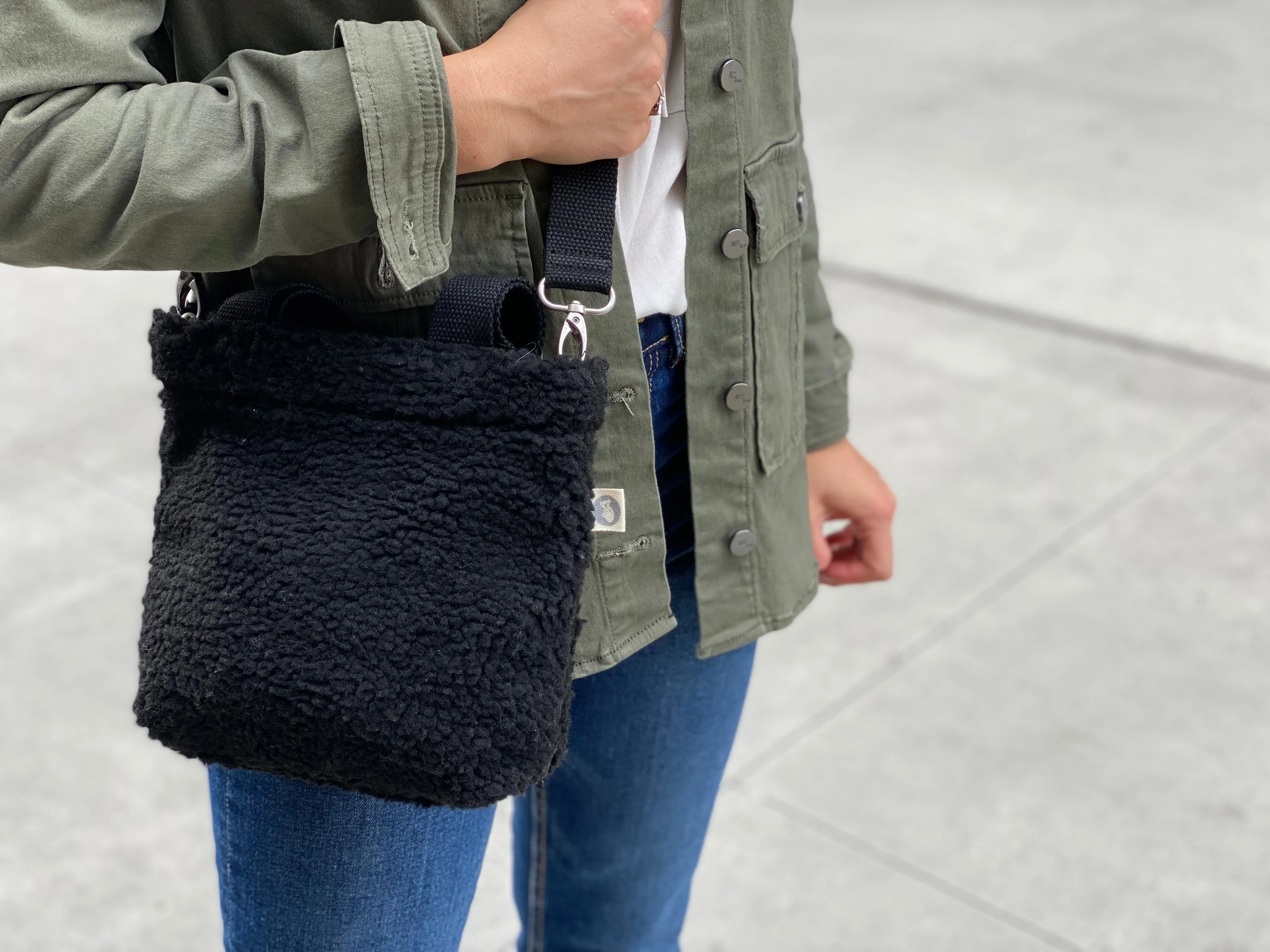 Midi Town Crossbody Bag: Black Sherpa sold by Quilted Koala product image thumbnail 3