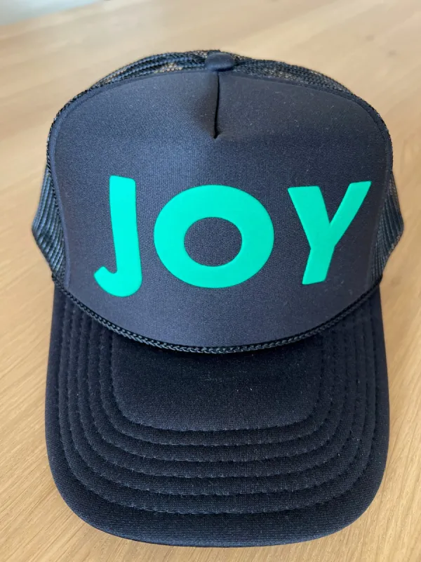 SPECIAL PREORDER! Koala Truck Hat -JOY  Black with Electric Green NEW! made by Quilted Koala
