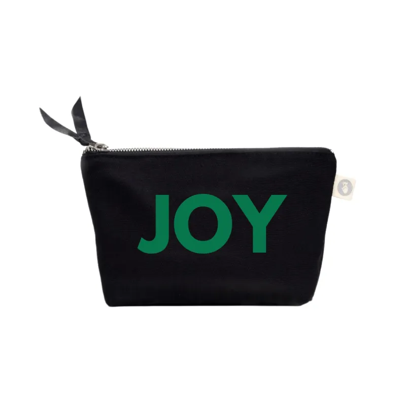 JOY Makeup Bag Black with Kelly Green Matte sold by Quilted Koala