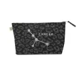 Zodiac Black Leopard Large Makeup Bag - Cancer sold by Quilted Koala