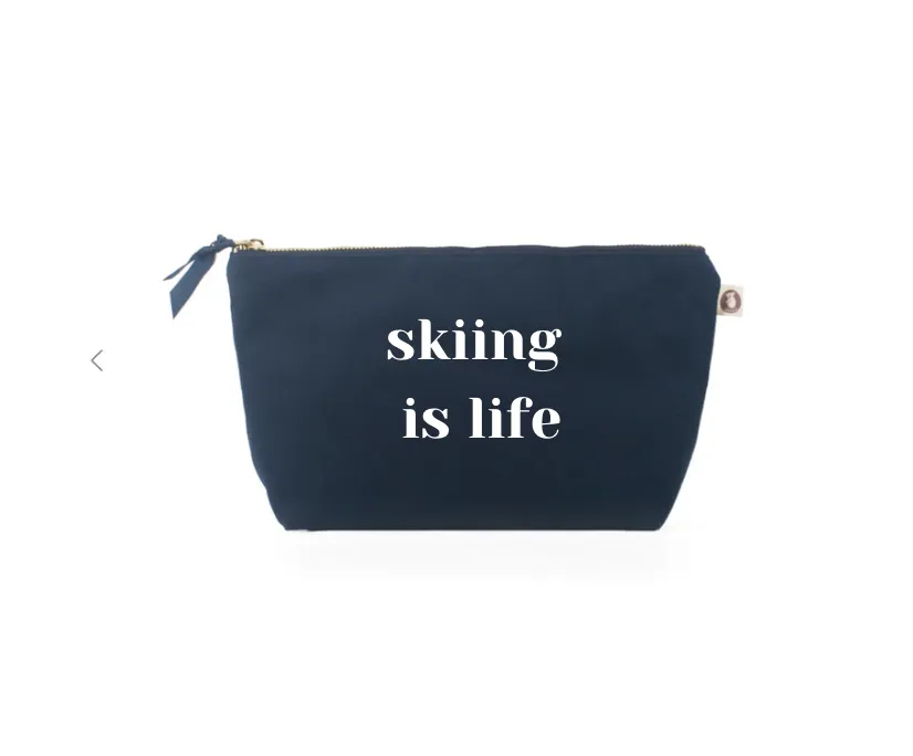Skiing is Life Navy Makeup Bag - NEW! sold by Quilted Koala