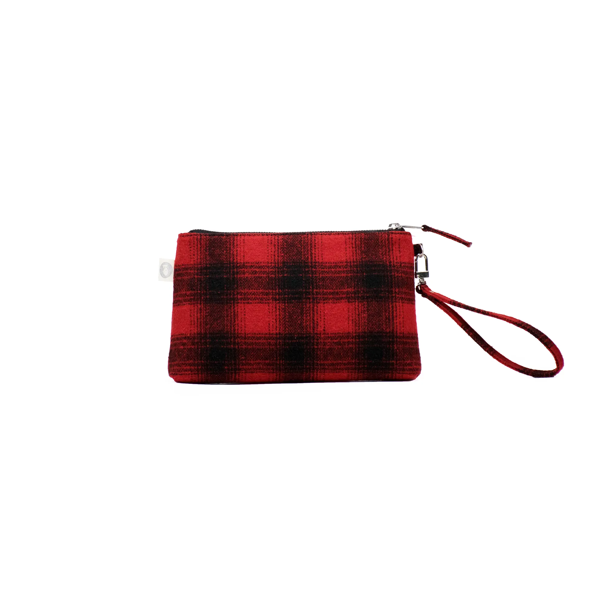 Red Plaid Flannel Mini Luxe Clutch sold by Quilted Koala