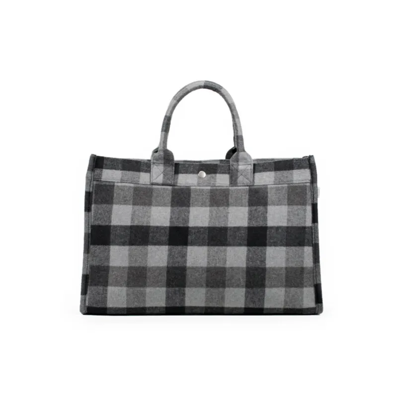 East West Bag Grey Flannel Plaid sold by Quilted Koala