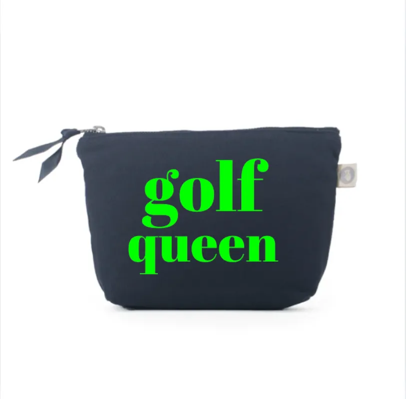 Golf Queen Navy Makeup Bag- Neon Green - NEW! sold by Quilted Koala