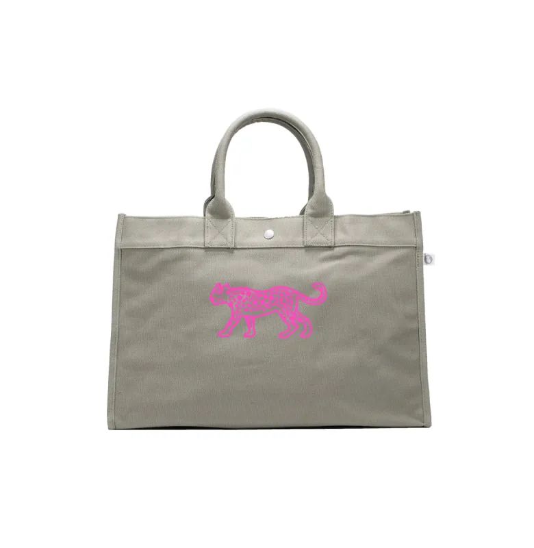 East West Bag: Olive with Neon Pink Matte Leopard sold by Quilted Koala