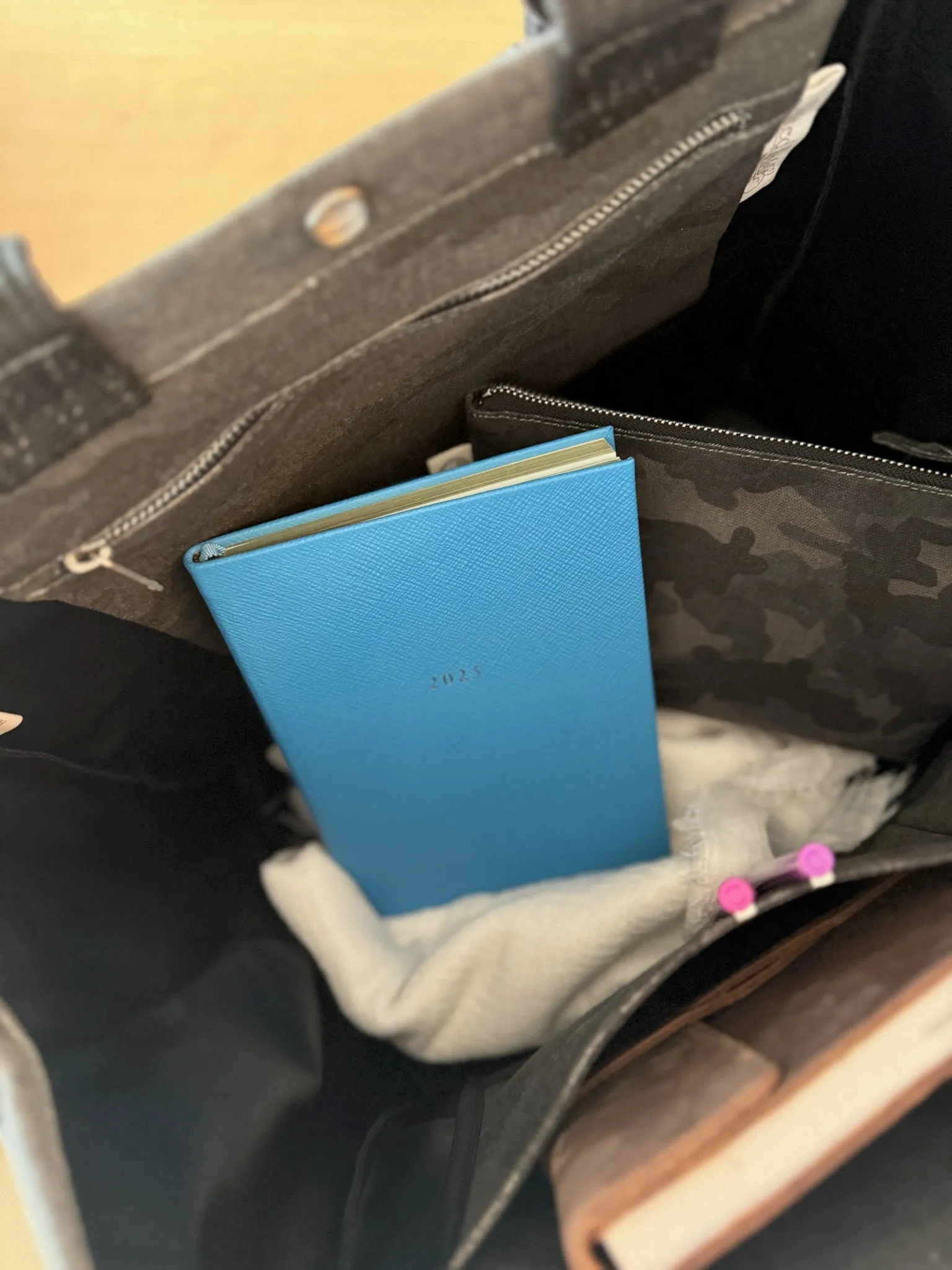 Stephanie's Pick: Black Camo Luxe North South Bag + FREE Black Tassel + FREE Black Heart Charm + FREE Black/Pink Stripe Strap sold by Quilted Koala product image thumbnail 3