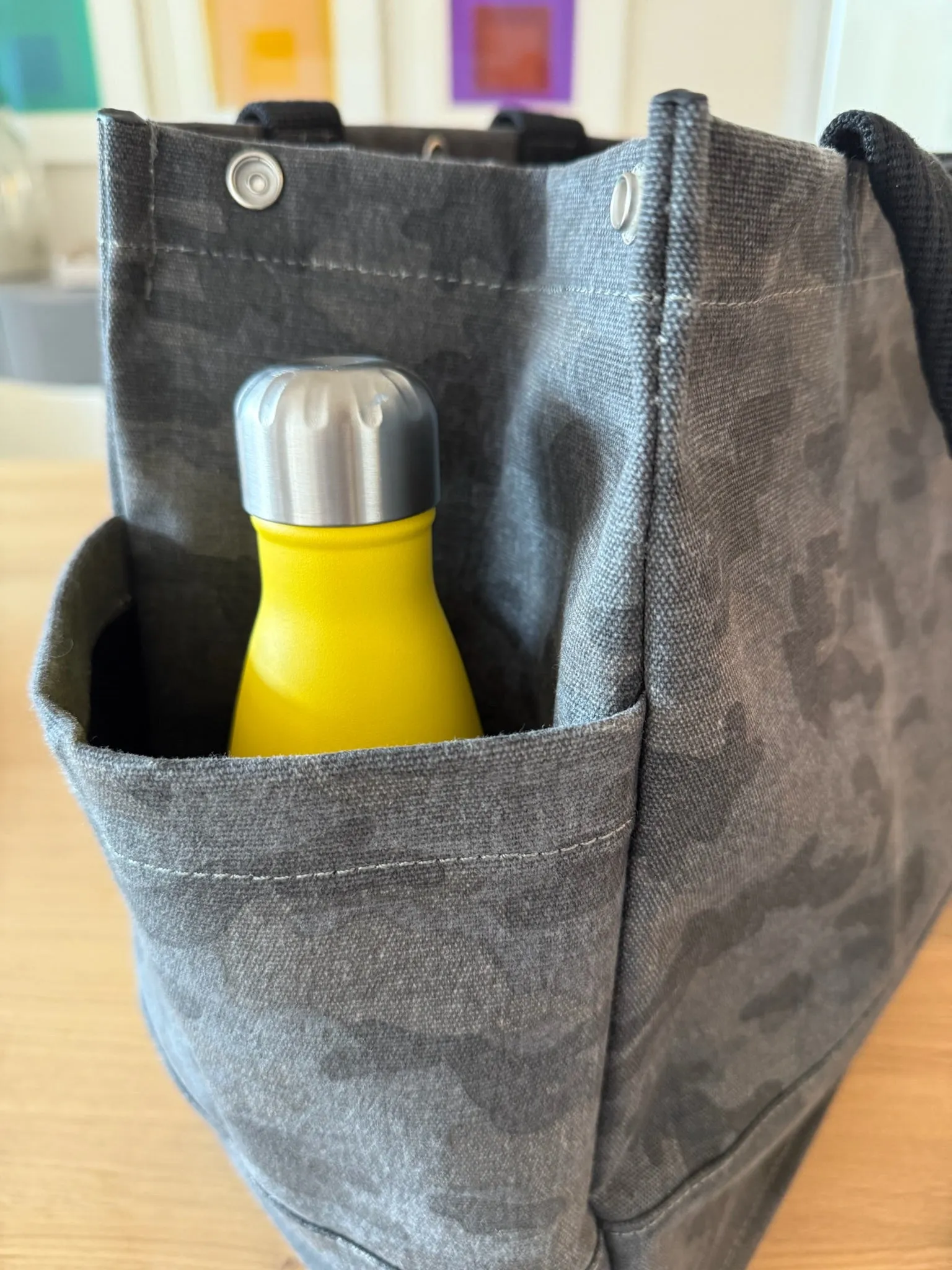 Stephanie's Pick: Black Camo Luxe North South Bag + FREE Black Tassel + FREE Black Heart Charm + FREE Black/Pink Stripe Strap sold by Quilted Koala product image thumbnail 5