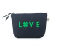 LOVE with a SHAMROCK Navy Makeup Bag - NEW! sold by Quilted Koala