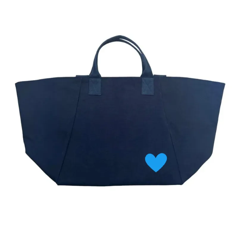 Navy Chelsea Bag with Capri Blue Heart  NEW! sold by Quilted Koala
