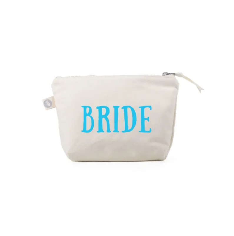BRIDE Makeup Bag: Natural with Capri Blue -  NEW sold by Quilted Koala
