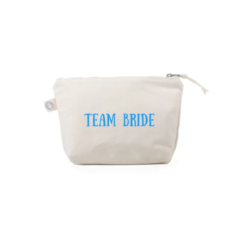 TEAM BRIDE Makeup Bag: Natural with Capri Blue -  NEW sold by Quilted Koala