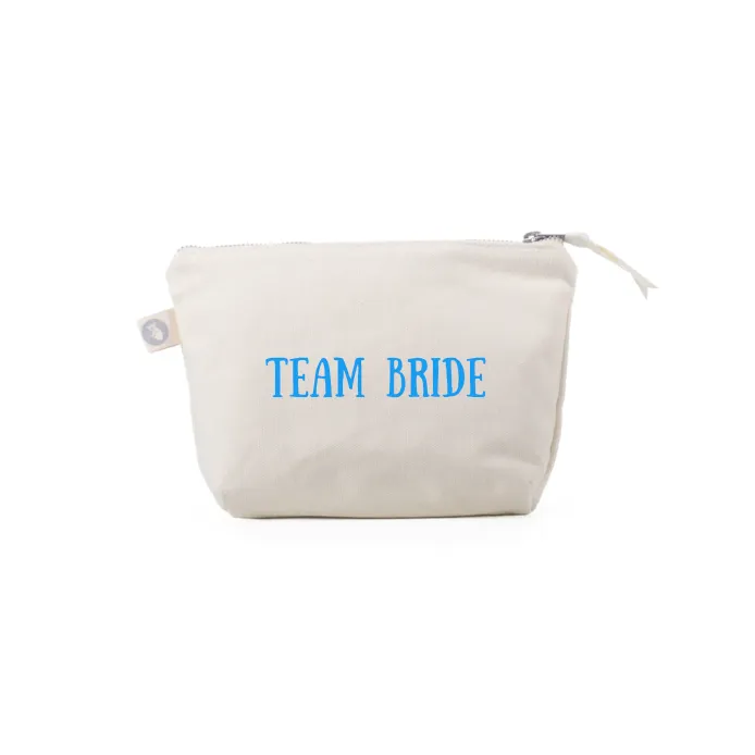 TEAM BRIDE Makeup Bag: Natural with Capri Blue - NEW sold by Quilted Koala