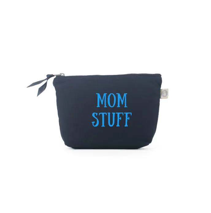 MOM STUFF - Navy Makeup Bag with Capri Blue - NEW! sold by Quilted Koala