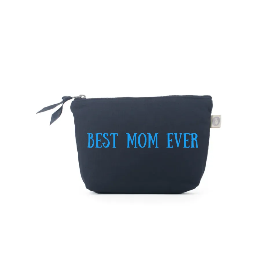 BEST MOM EVER - Navy Makeup Bag with Capri Blue - NEW! sold by Quilted Koala