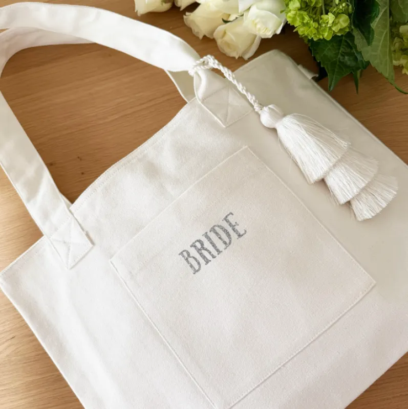 BRIDE - Midi Everything Bag Natural with Silver Glitter  NEW! sold by Quilted Koala