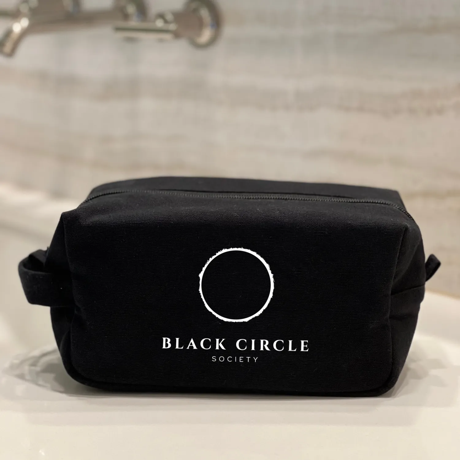 Black Dopp Bag with White Matte BCS Logo sold by Quilted Koala product image thumbnail 2
