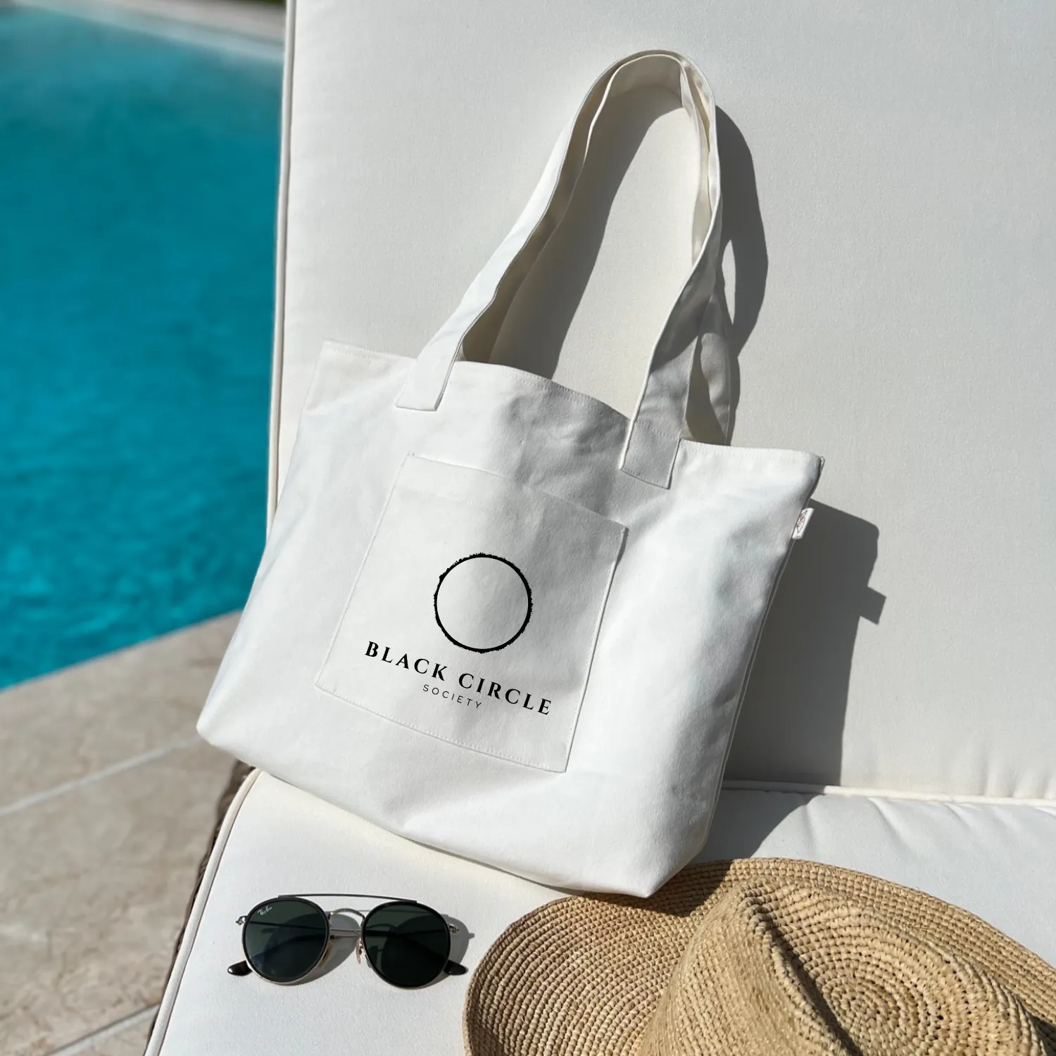 Natural Midi Everything Bag with Black Matte BCS Logo sold by Quilted Koala product image thumbnail 2