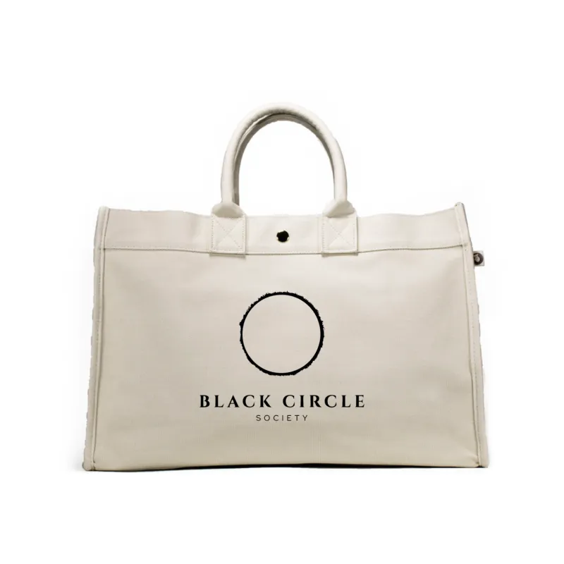 Natural East West Bag with Black Matte BCS Logo sold by Quilted Koala