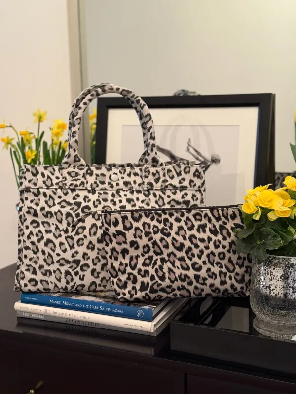 SPECIAL! Leopard Midi East West Crossbody + FREE Leopard Clutch sold by Quilted Koala
