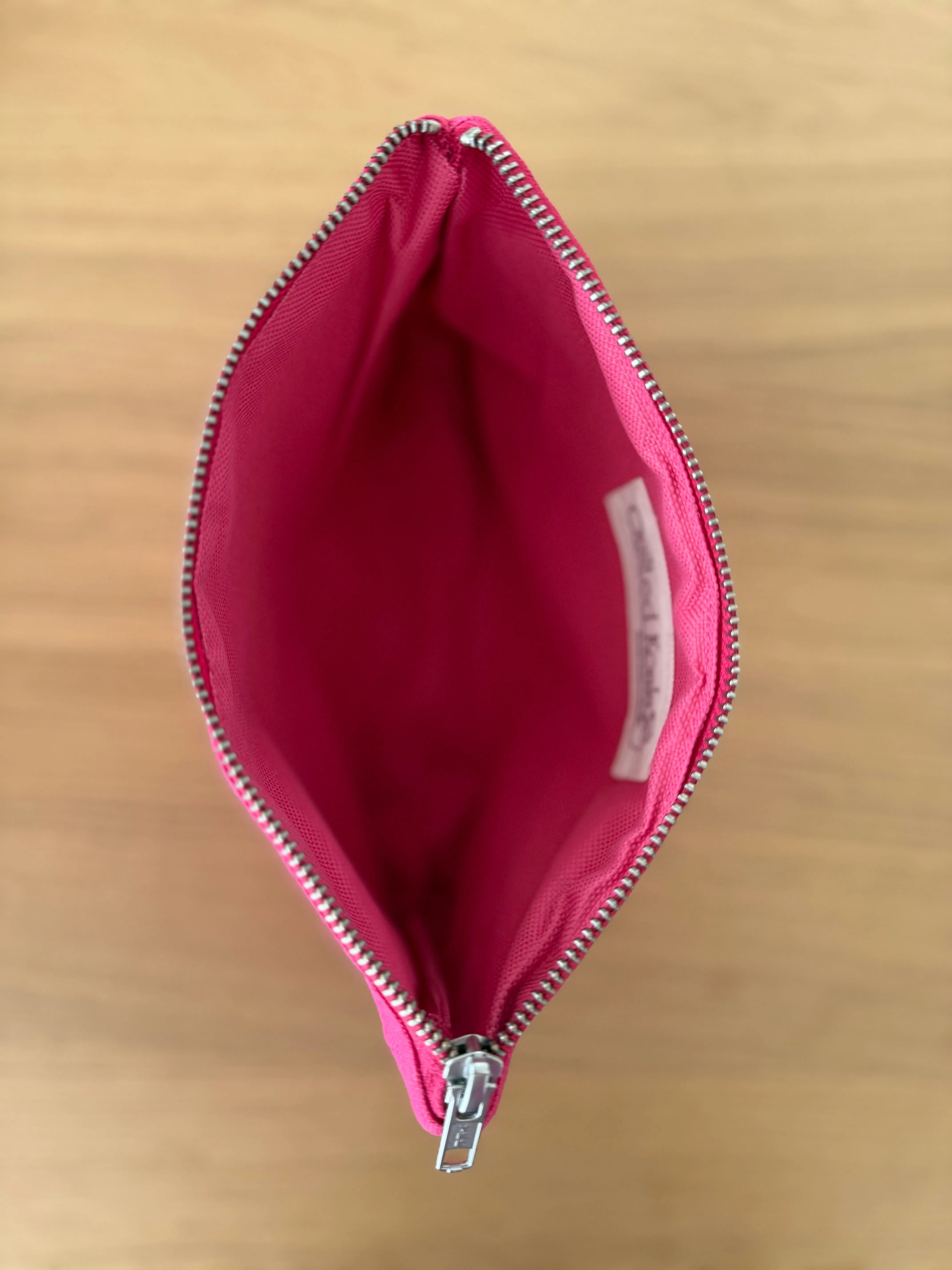 MOM STUFF - Pink Makeup Bag with Orange - NEW! sold by Quilted Koala product image thumbnail 2