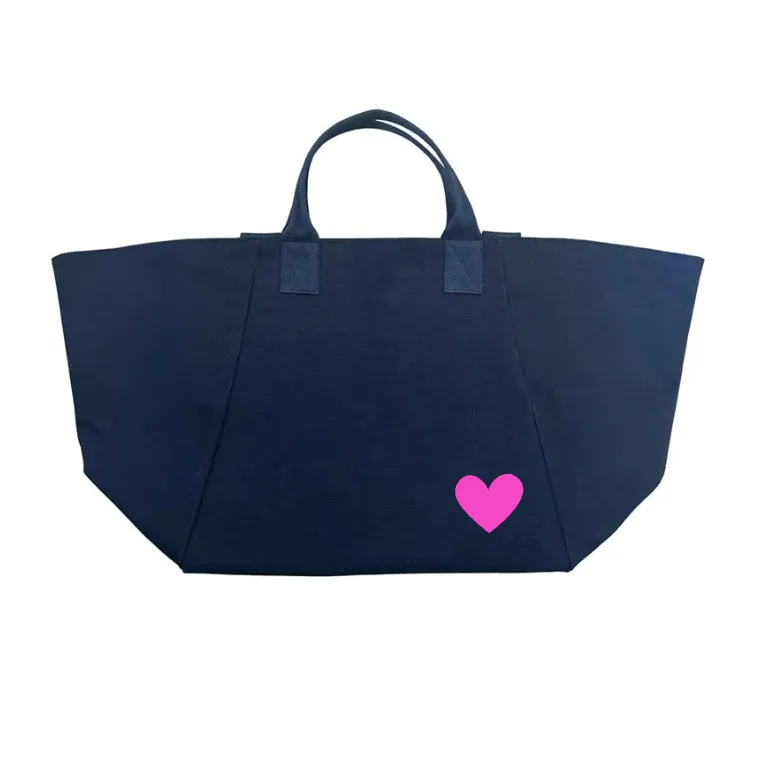 Navy Chelsea Bag with Petite Heart (Pink) NEW! sold by Quilted Koala