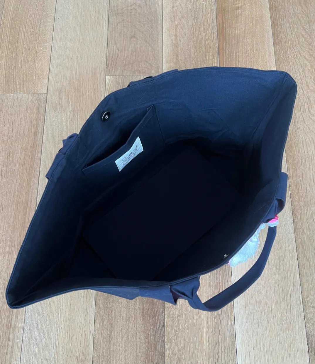 Navy Chelsea Bag with Petite Heart (Pink) NEW! sold by Quilted Koala product image thumbnail 2