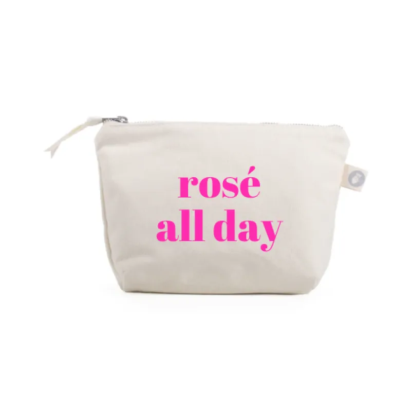 Rose All Day - Natural Makeup Bag with Pink - NEW! sold by Quilted Koala
