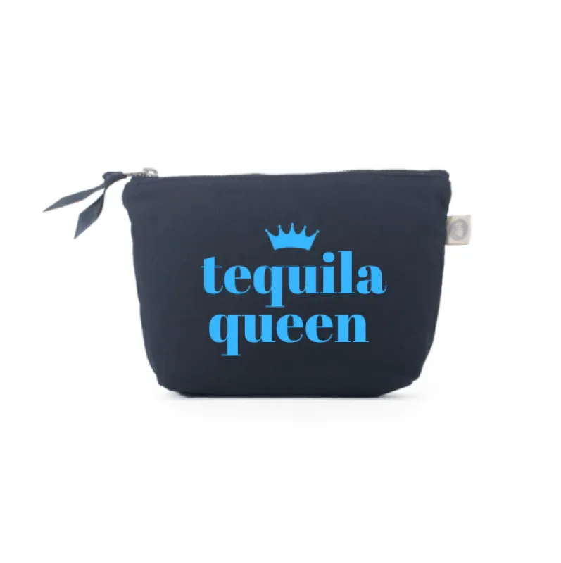 TEQUILA QUEEN - Navy Makeup Bag with Capri Blue - NEW! sold by Quilted Koala