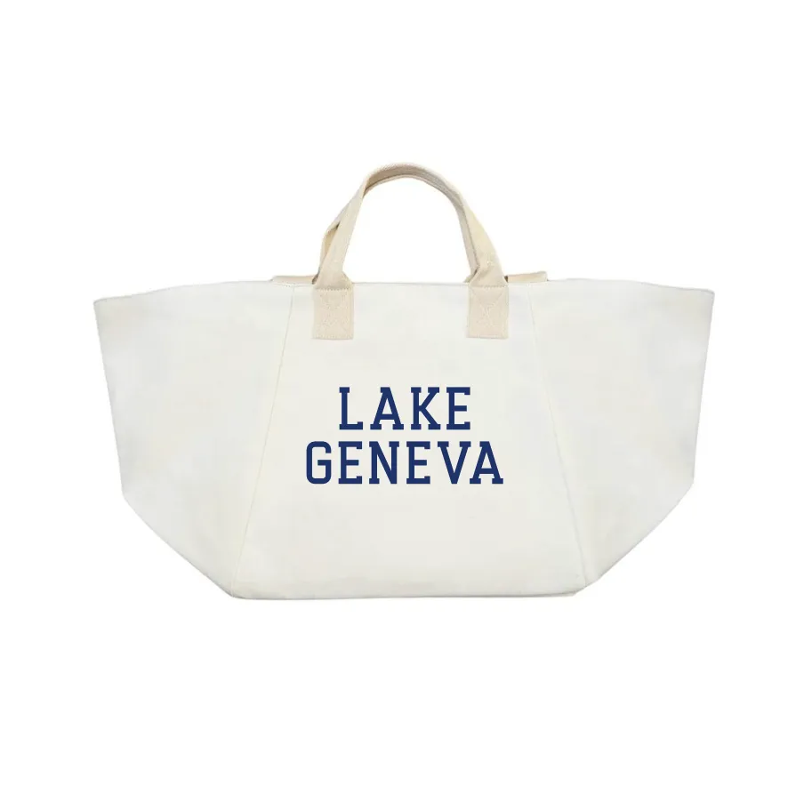 Chelsea Bag Natural LOCATION: Lake Geneva or CUSTOMIZE YOUR FAVORITE LAKE! sold by Quilted Koala