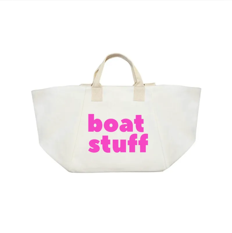 Natural Chelsea Bag with Neon Pink BOAT STUFF sold by Quilted Koala
