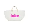 Natural Chelsea Bag with Neon Pink LAKE sold by Quilted Koala