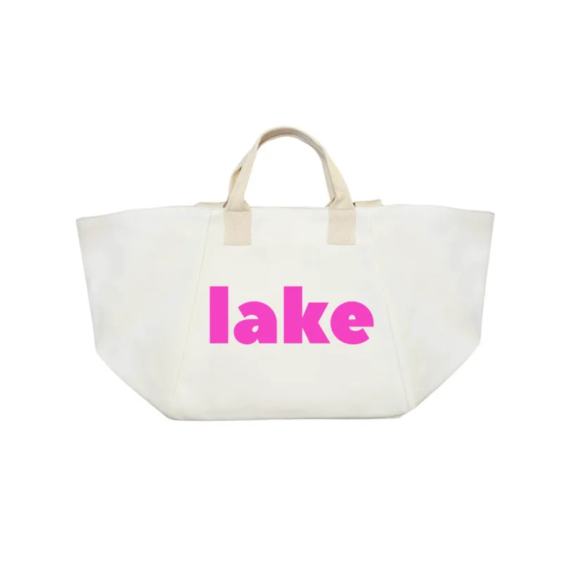 Natural Chelsea Bag with Neon Pink LAKE sold by Quilted Koala