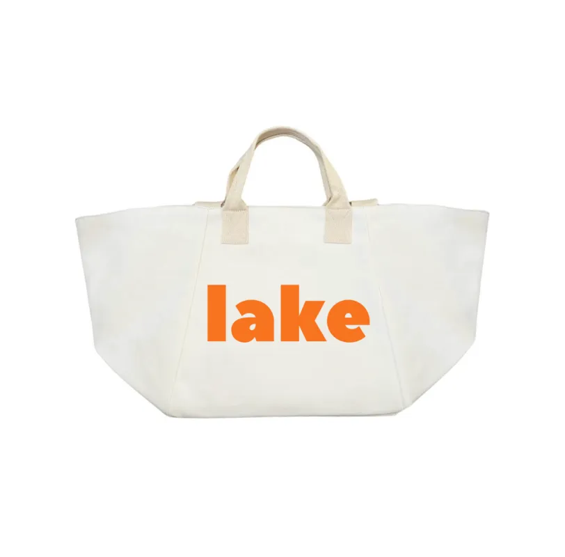 Natural Chelsea Bag with Neon Tangerine LAKE sold by Quilted Koala