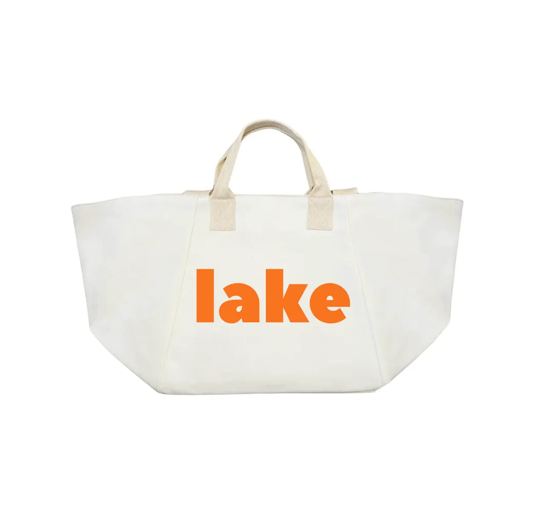 Natural Chelsea Bag with Neon Tangerine LAKE sold by Quilted Koala