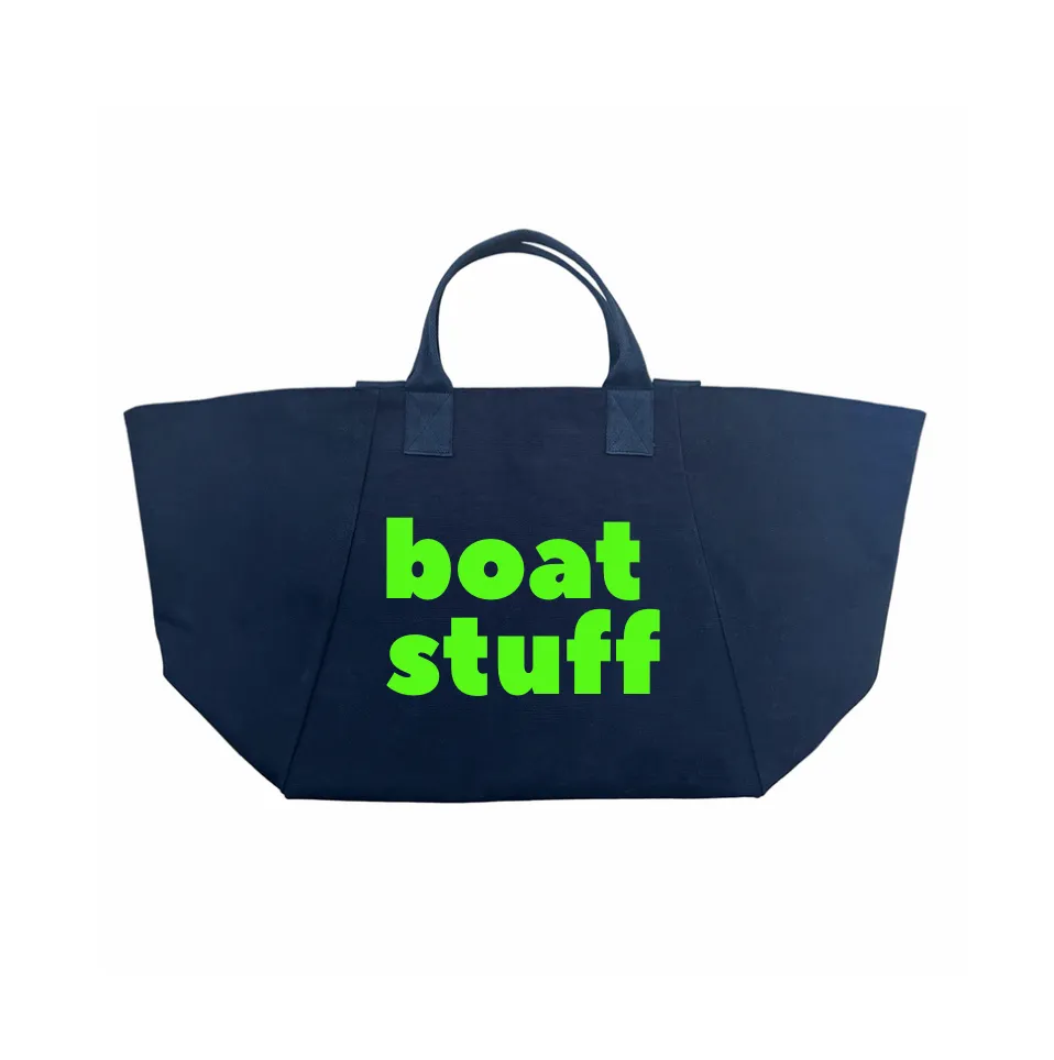 Navy Chelsea Bag with Neon Green Matte BOAT STUFF sold by Quilted Koala