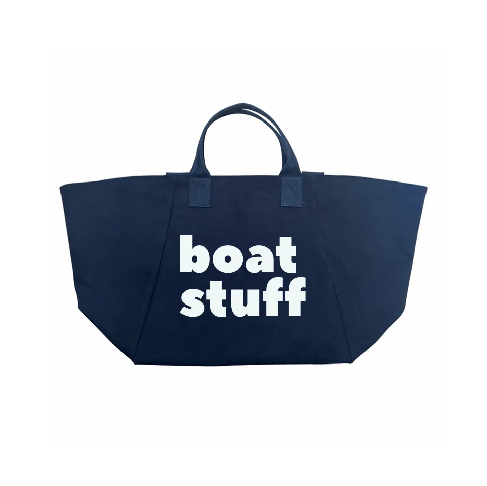 Navy Chelsea Bag with White Matte BOAT STUFF sold by Quilted Koala